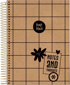 CADERNO 1/8 CD ESP KRAFT BLACK 80F 74810-77