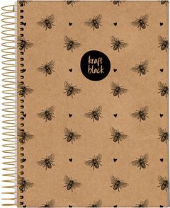 CADERNO 1/8 CD ESP KRAFT BLACK 80F 74810-77