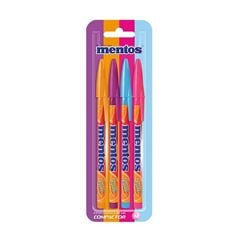 Caneta Esferográfica 1.0mm 4 Cores Jetlux Mentos Compactor Blister
