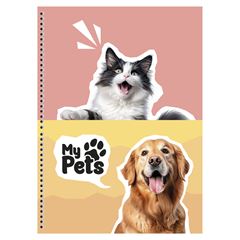 CADERNO CD MY PETS 1X1 80F 10188