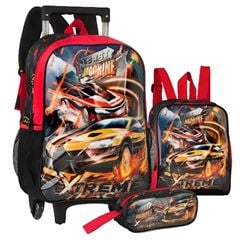Kit Escolar Fast Machine Mochila Lancheira Térmica e Estojo