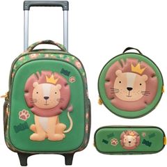 Mochila com Carrinho Leão 3D
