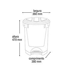 LIXEIRA C/PED 30L PTA 25866PI