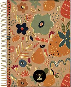 CADERNO 1/8 CD ESP KRAFT COLOR 80F 72771