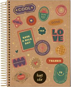 CADERNO 1/8 CD ESP KRAFT COLOR 80F 72771