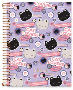 CADERNO CD UNIV CUTE CAT 10X1 160F 0723013