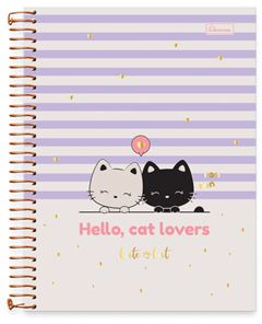 CADERNO CD UNIV CUTE CAT 15X1 240F 0723014