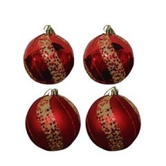 BOLA NAT DECOR GLITT 8CM C/4 KX2352