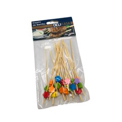 Espeto Bambu 20p Flor 27272