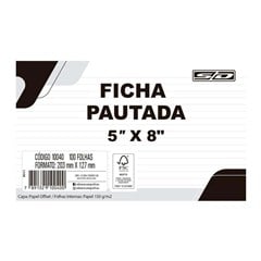 Ficha C/Pauta 5x8 100p 10040