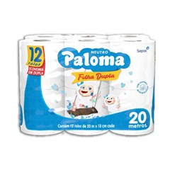 Papel Hig Paloma 12p 20mt F Dup 02.0585