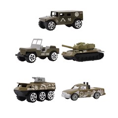 KIT CARRINHO DIE CAST 5P EXERCIT CT25156