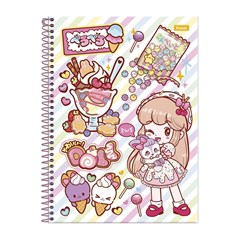 CADERNO CD DOLL 1X1 80F 8297