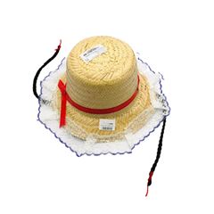 Chápeu de Palha Criança Trança/Renda