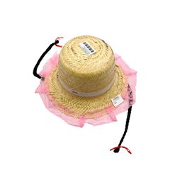 Chápeu de Palha Criança Trança/Renda