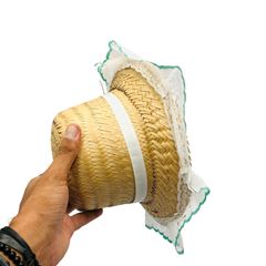 Chápeu de Palha Criança Trança/Renda