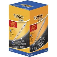 Caneta Bic Cristal Fina 50 Unidades Azul